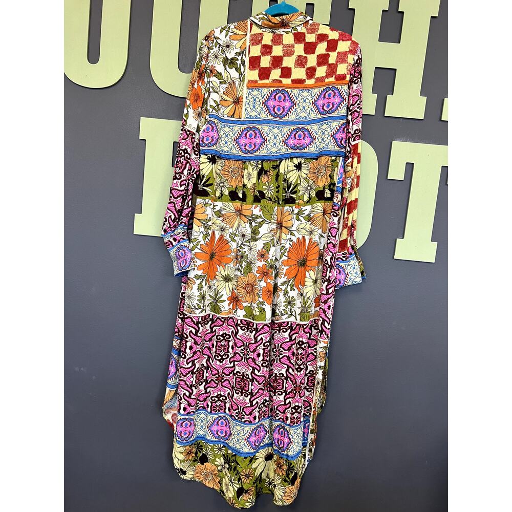 Free People Jackie Printed Button Down Maxi Dress Size Medium - Picture 5 of 5